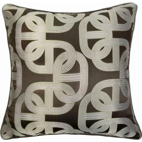 Modern Woven Geometry Home Decorative Chocolate Chain Square Pillow Case Soild woven Sofa Chair Cushion Cover 45x45 cm 1pc/lot