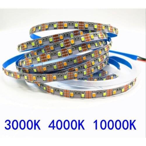 5mm LED Strip Light 2835 SMD flexible tape mirror 120leds/m DC5v 3000K 4000K 10000K warm white+cold white