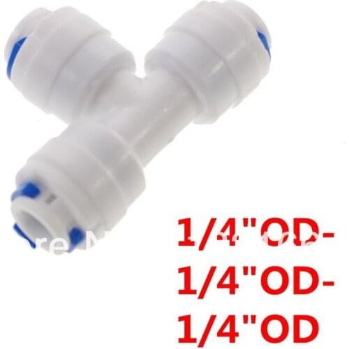 3 Pieces 1/4" OD Tube - 1/4" OD Tube -1/4" OD Tube Type T Quick Connect Aquarium RO Water Male BSP And Tube Connection Connector