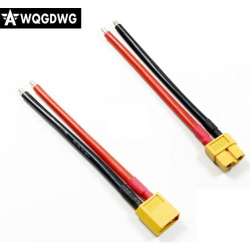 Register shipping 100% Brand New and High Quality 10pcs XT60 Female Male Connector With 10CM 14AWG Silicone Wire Wholesale