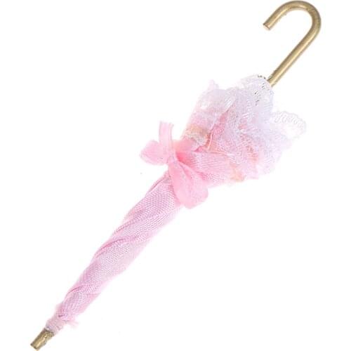 1Pc 1:12 Dollhouse miniature royal lady lace umbrella doll house accessories home decoration child pretend toys