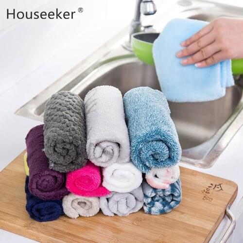 10Pcs/5pcs Kitchen Towel Bamboo Fiber Cloth Microfiber Kitchen Cleaner Wipping Rags Bathroom Hand Cleaning Dryer Towel