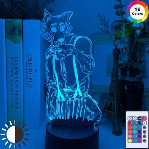 3D Acrylic Night Light Legosi Figure for Kids Bedroom Decoration Nightlight Cool Anime Gift USB Table Lamp Beastars Dropshipping