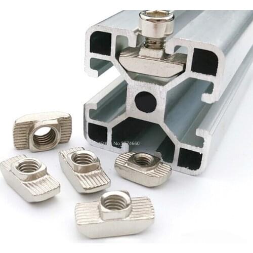 50/20/10pcs M3/M4/M5*10*6mm for 20 Series Slot T-nut Sliding T Nut Hammer Drop In Nut Fasten Connector 2020 Aluminum Extrusion