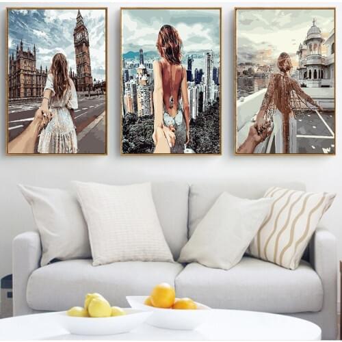 Full Square Diamond Painting 5D Beautiful Women Holding hands Diamond Art Embroidery Fantasy Home Decoration