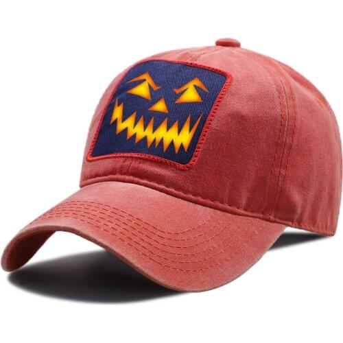 Halloween Horror Grimace Print Snapback Hat Outdoor Unisex Baseball Caps Breathable Riding Hats Sunscreen Cotton Baseball Cap