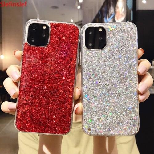 Shinning Glitter Phone Case for iPhone 11 Pro X XR XS Max Soft Silicone Back Cover for iPhone 7 8 6S 6 Plus 5S SE 2020 Cases