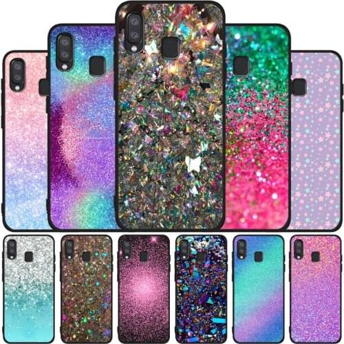 Sequins black soft phone Case For Samsung A10 20 30 40 50 30S 50S 60 70 M10 M30S M40 A31 51 71 A20E A10E A21S