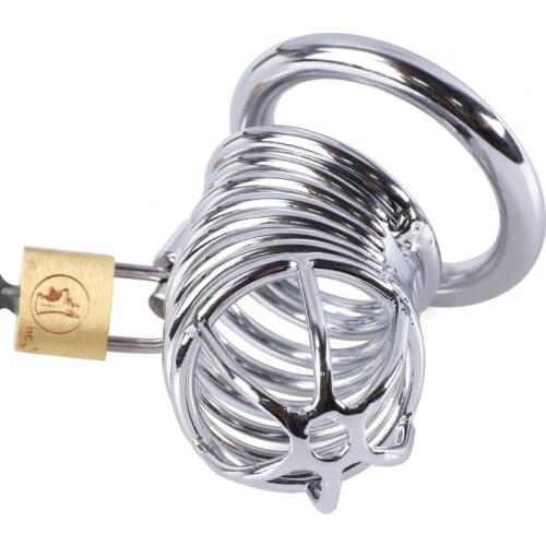 Erotic Urethral Device Steel Chastity Belt Sex Toy Stainless Steel Chastity Cage Lockable Device Penis Rings Sex Toys for Men