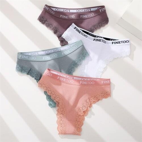 Cotton Panties Brazilian Style Womens Underwear Sexy Lingerie Female Underpants Thong Panties Briefs Girls Intimates 3PCS/Set