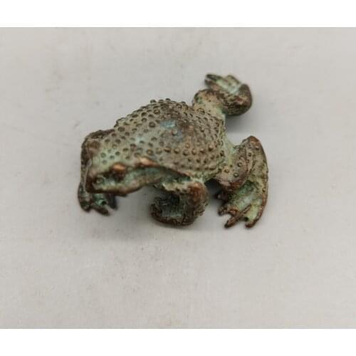 CHINA antique brass bronze fengshui Little toad Statue Metal crafts family decor Ornaments