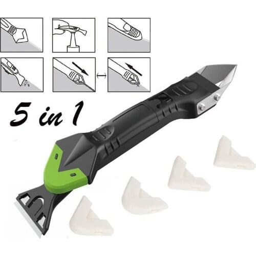 Creative 5 In 1 Silicone Remover Caulk Finisher Sealant Smooth Scraper Grout Kit Tools Plastic Hand Tools Set Accessories