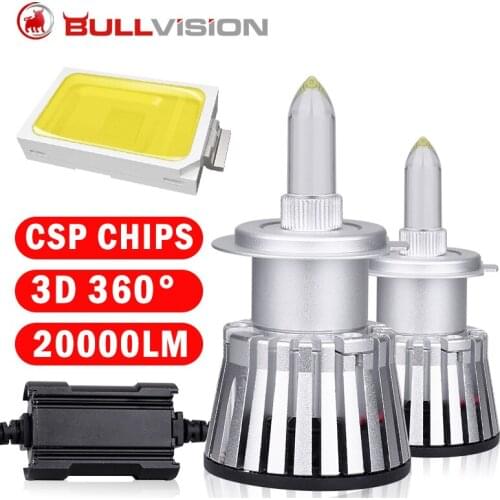 Bullvision 20000LM HB4 H7 H11 H8 HB3 led canbus 120W Fog lamp Car headlight Bulbs 9005 9006 Turbo Glass LED 12V No Error Nebbia