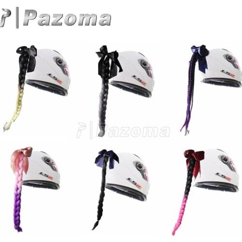 Motorcycle Motorbike Helmets Multi- color Punk Style Helmet Pigtails Moto Helmet Suction Helmet Decoration Helmet Hair Pigtails