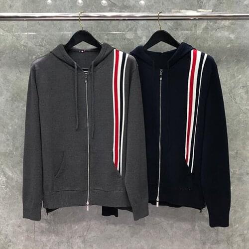 2021 Fashion Brand Sweaters Men Slim Fit Hooded Cardigan Clothing Patchwork Solid Zipper Wool Spring Autumn Casual Coat