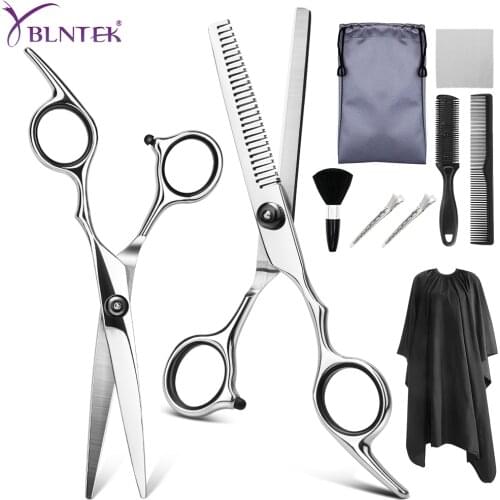 YBLNTEK Professional Hairdressing Scissors Kit Hair Cutting Scissors Hairbrush Hair Clip Cape Grooming Comb for Barbershop