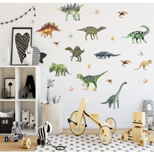 Dinosaur Wall Stickers Home Decor Cartoon Living Room Animal Print Decal For Wall Decor Art Mural Stickers Interesting Childlike