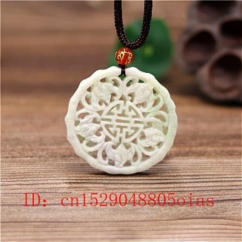 Natural White Chinese Jade Bat Pendant Fashion Necklace Charm Jewelry Double-sided Hollow Carved Amulet Gifts for Her Men