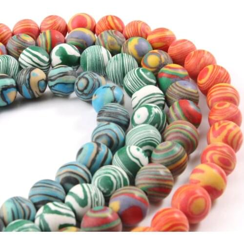 Natural Stone Dull Polish Matte Malachite Round Loose Spacer Beads for Jewelry Making Diy Bracelet Necklace 6 8 10mm 15 Inches