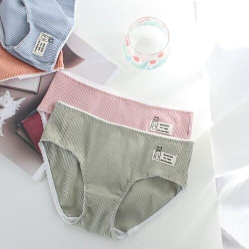 Animal Girls Underwear Cotton Middle Low Waist Cartoon Breathable Panties Corset Lace Sexy Lingerie Seamless Breathable Briefs