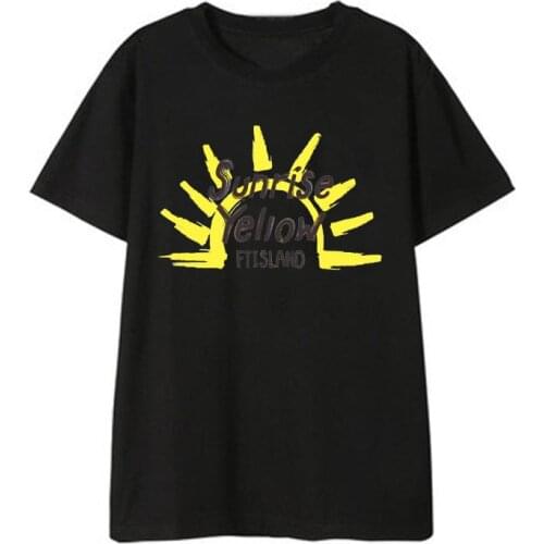 New fashion Kpop FTIsland The Tenth Anniversary Sunrise Yellow Album Shirts HipHop Loose Tshirt T Shirt Short Sleeve Top T-shirt