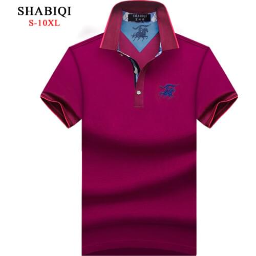 New 2019 Men Polo SHABIQI Brand Clothing Male Fashion Polo Shirt Men Casual Plus Size Polo Shirts 5XL 6XL 7XL 8XL 9XL 10XL