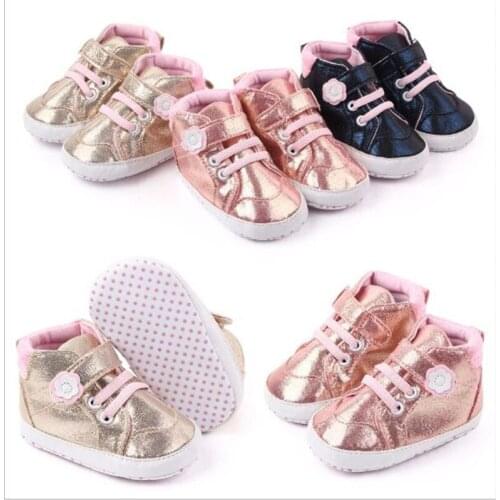 New Baby Shoes Sneakers Toddler PU Leather First Walkers Lovely Flower Infants Casual Shoes Soft Sole Baby Shoes