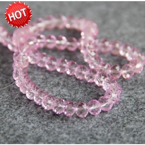 New For Necklace 6*8mm Faceted Pink AB+ Colorful Glass Crystal Beads Stone Beads Loose 15inch DIY Fashion Jewelry Making Design
