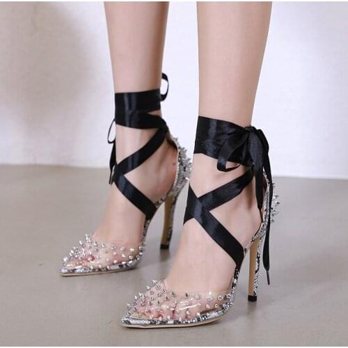 2020 Summer New high quality Snake Sandals Roman Wind Rivet Comfort Strap High Heel Sandals Gladiator