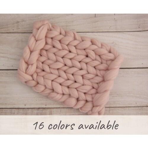 12''x17'' Newborn Merino Wool Blanket Braid Blanket Bump Baby Chunky Knit Merino Newborn photography Props
