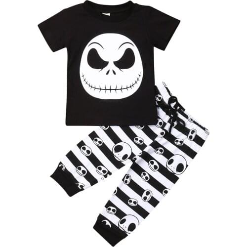 1-3Years Newborn Infant Baby Boy Halloween Clothes T-shirt Top+Pants Kids Outfits