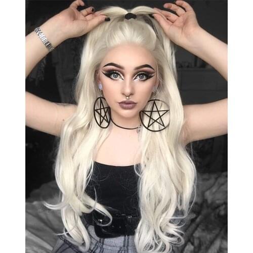 Honey Blonde Wig Wavy Hair Synthetic Wigs for Women Girls Heat Resistant Fiber Hair Replacement Wig