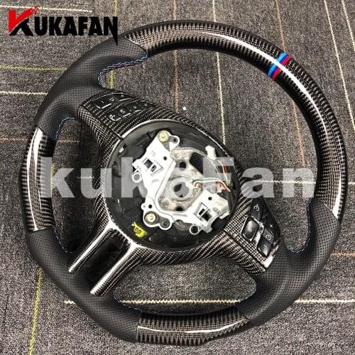For BMW 3 Series M3 E46 1998-2005 Carbon Fiber Perforated Leather Steering Wheel Assembly Replacement Without Airbag