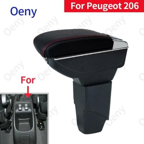 For PEUGEOT 206 Armrest center Storage box 207 Car Armrest box Interior Parts Retrofit parts auto accessories with USB LED light
