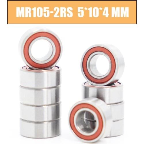MR105RS Bearing ABEC-3 ( 10PCS ) 5X10X4 mm Miniature RC Motor MR105-2RS Ball Bearings MR105 RS 2RS Orange Sealed