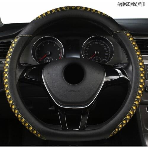 QIEKERETI Leather Car Steering Wheel Cover For Mitsubishi ASX Outlander Lancer Pajero L200 Mirage Triton Attrage
