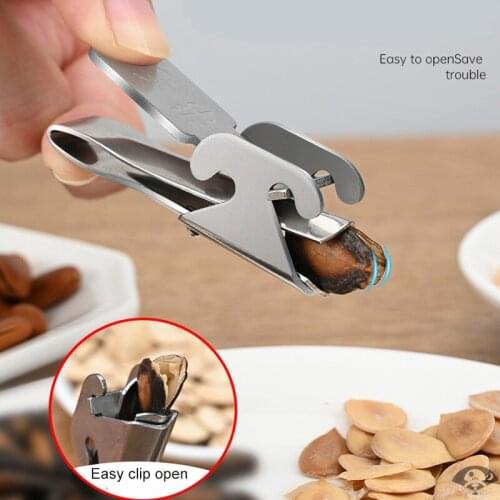 Stainless Steel Melon Seeds Opener Clamp Peeler Walnut Pine Peanut Sheller Folder Nut Cracker household kitchen Accessories