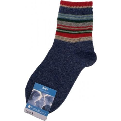 Wool socks for child knitted White Kids
