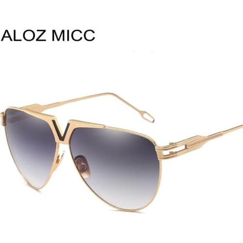 ALOZ MICC Summer Retro Pilot Sunglasses Men Women Brand Design Metal Big Frame Fashion Unisex Sun Glasses UV400 Oculos Q560