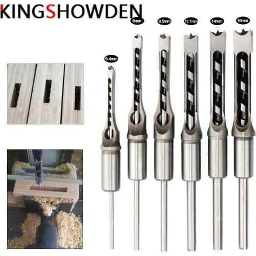 HSS Twist Drill Bits Woodworking Drill Tools Kit Set Square Auger Mortising Chisel Drill Set Square Hole Extended Saw