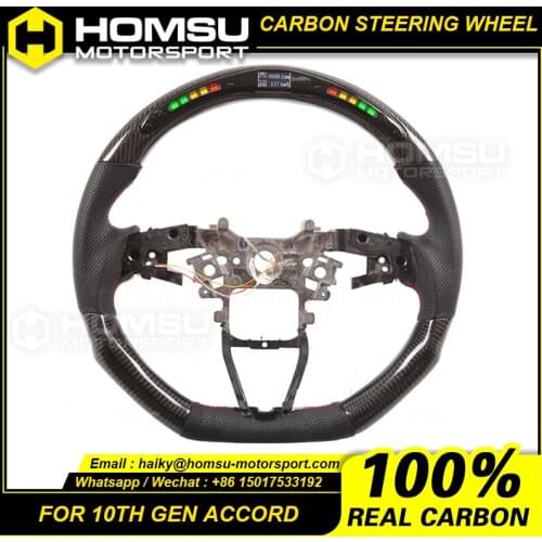 LED Carbon Fiber Steering Wheel Compatible with honda 2018 Accord OHC Motors LED Carbon Fiber Steering Wheel