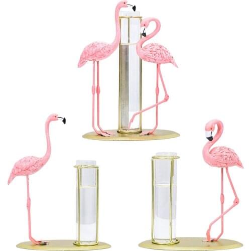 Flamingo Hydroponics Planter Vase Modern Glass Flower Vase Table Flower Vase Flower Arrangement Home Decoration Ornament Gift