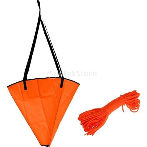 30m 4mm Reflective High Visibility 150KG Load Floating Water Life Saving Rope+ 18" Sea Anchor Drogue Drift Sock for 12-14ft Boat