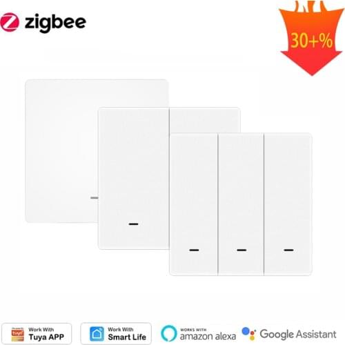 ZigBee 1-3 Gang Wireless Smart Scene Switch Push Button,Battery Powered,Automation,Support Tuya Smart Life APP Google Home Alexa