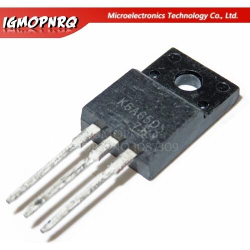 10pcs TK6A65D K6A65D TO-220 MOSFET N-Ch FET 650V 4.0s IDSS 10 uA .95 Ohm New original
