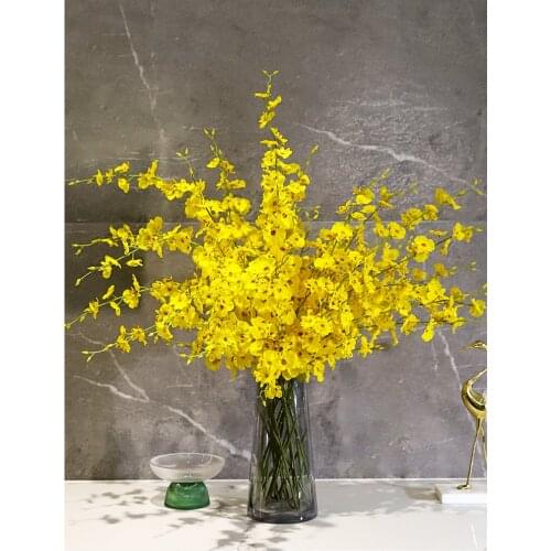 100cm Artificial Oncidium Orchid Silk flower Home Wedding Party Decoration yellow dancing orchids