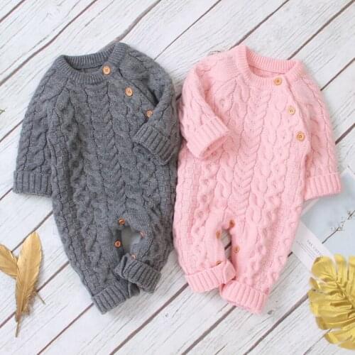 2020 Baby girl outfit Autumn Winter Infant knitting Baby Rompers For Baby Girls Jumpsuit Newborn Baby Boys Clothes