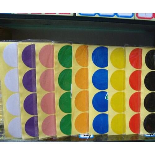 360stickers/lot 50mm white DIY circle Stickers Colorful Writing Round Sticker yellow Dots Blank orange color Circle Paper Tag
