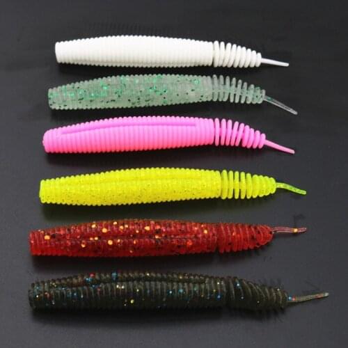 9.5CM/7G soft fish lure maggot grub worm lure fishing bait lures 8pcs/lot