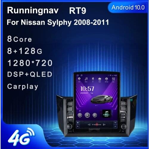 9.7" Android 10.1 For Nissan Sylphy 2008 2009 2010 2011 Tesla Type Car Radio Multimedia Video Player Navigation GPS RDS no dvd